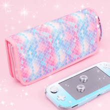 Load image into Gallery viewer, Mermaid or Black Glitter Carrying Case - Nintendo Switch Lite Standard OLED
