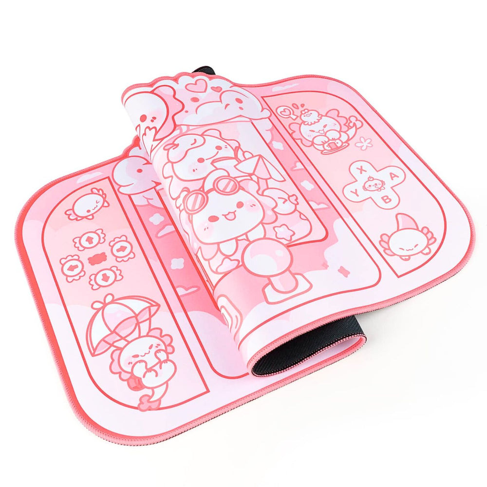 Load image into Gallery viewer, Axolotl Desk Mat | Kawaii Cute Anime Pink Mouse Pad
