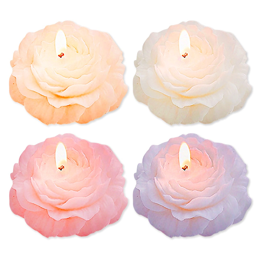 4 peony shaped candle ornaments, flower candles, flower fragrance